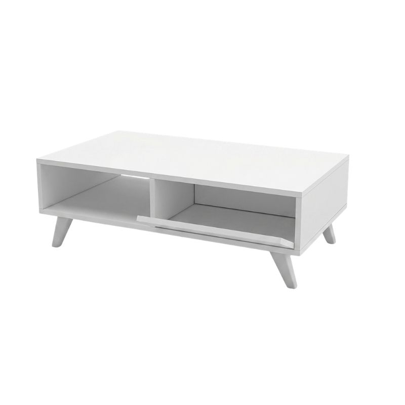 Aster Megapap melamine coffee table in white color 120x56x40cm.