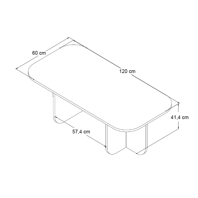 Becaj Megapap melamine coffee table in walnut color 120x60x41.4cm.