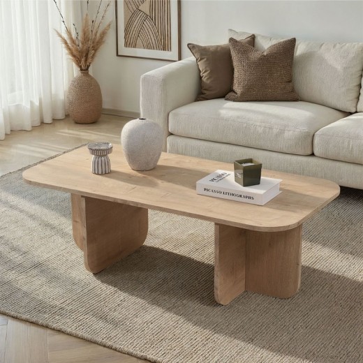 Τραπεζάκι σαλονιού Becaj Megapap χρώμα sapphire oak 120x60x41,4εκ.
