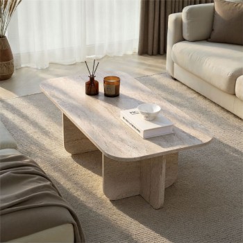 Becaj Megapap melamine coffee table in travertine color 120x60x41.4cm.