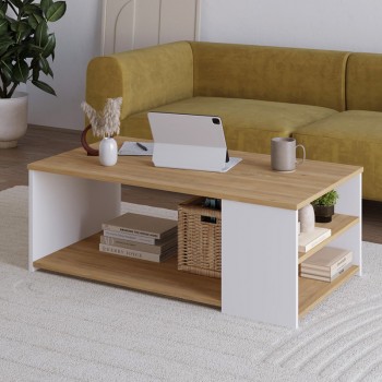 Berg Megapap melamine coffee table in oak - white color 110x60x40cm.