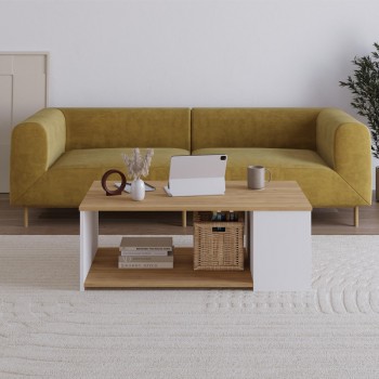 Berg Megapap melamine coffee table in oak - white color 110x60x40cm.