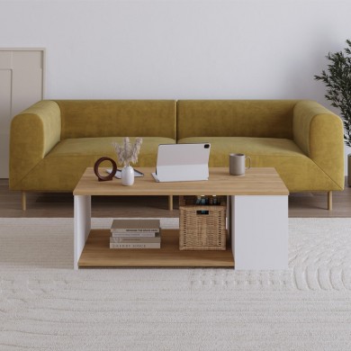 Berg Megapap melamine coffee table in oak - white color 110x60x40cm.