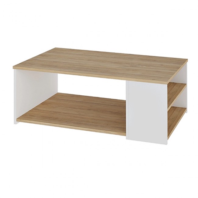 Τραπεζάκι σαλονιού Berg Megapap χρώμα φυσικό οξιάς - λευκό 110x60x40εκ.