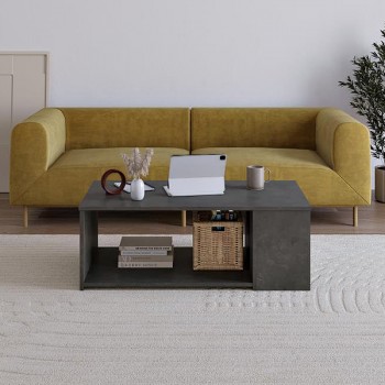 Τραπεζάκι σαλονιού Berg Megapap χρώμα γκρι ρετρό 110x60x40εκ. Τραπεζάκι σαλονιού Berg Megapap χρώμα γκρι ρετρό 110x60x40εκ.