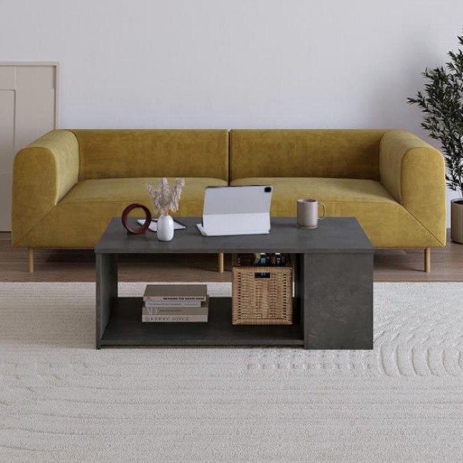 Τραπεζάκι σαλονιού Berg Megapap χρώμα γκρι ρετρό 110x60x40εκ.