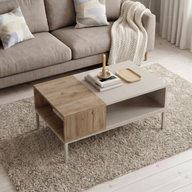 Cailin Megapap melamine coffee table in sandstone - sepet oak color 90x56x40.6cm.