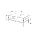 Τραπεζάκι σαλονιού Cailin Megapap χρώμα sepet oak - black wood 90x56x40,6εκ.