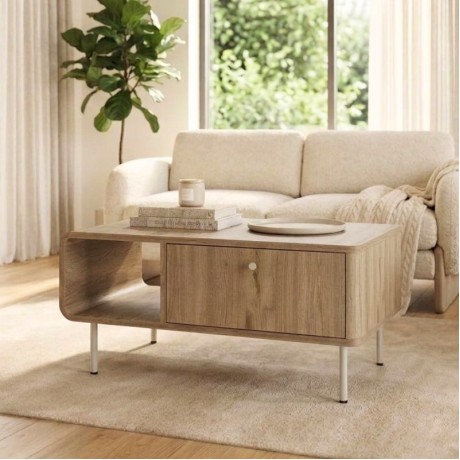 Colia Megapap melamine coffee table in sepet oak color 90x60x40.4cm.