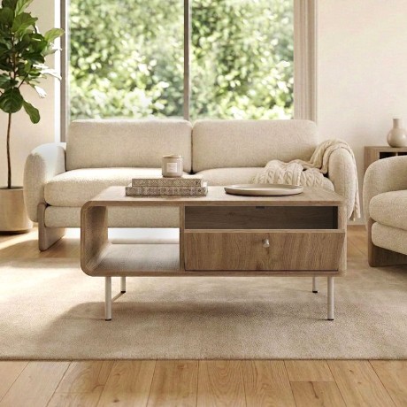 Colia Megapap melamine coffee table in sepet oak color 90x60x40.4cm.