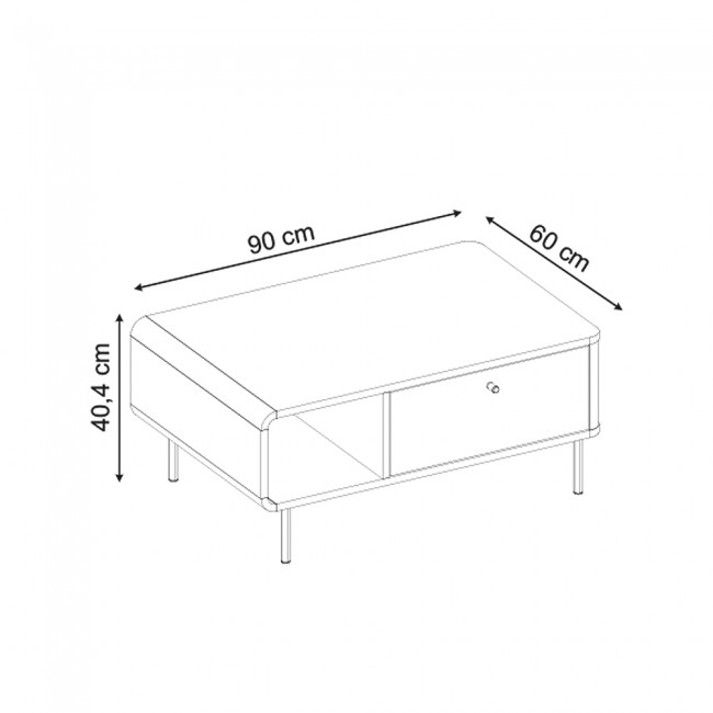 Τραπεζάκι σαλονιού Colia Megapap χρώμα sepet oak 90x60x40,4εκ.