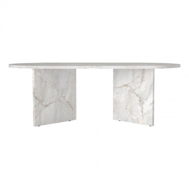Τραπεζάκι σαλονιού Cortado Megapap χρώμα λευκό εφέ μαρμάρου 120x60x39,6εκ.