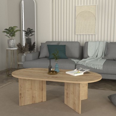 Cortado Megapap melamine coffee table in sapphire oak color 120x60x39.6cm.