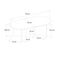 Cortado Megapap melamine coffee table in travertine color 120x60x39.6cm.