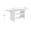 Dallas Megapap melamine coffee table in white color 70x50x45cm.