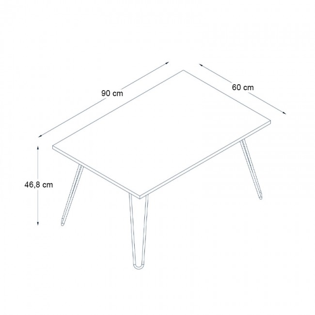 Deren Megapap melamine coffee table in walnut color 90x60x46,8cm.