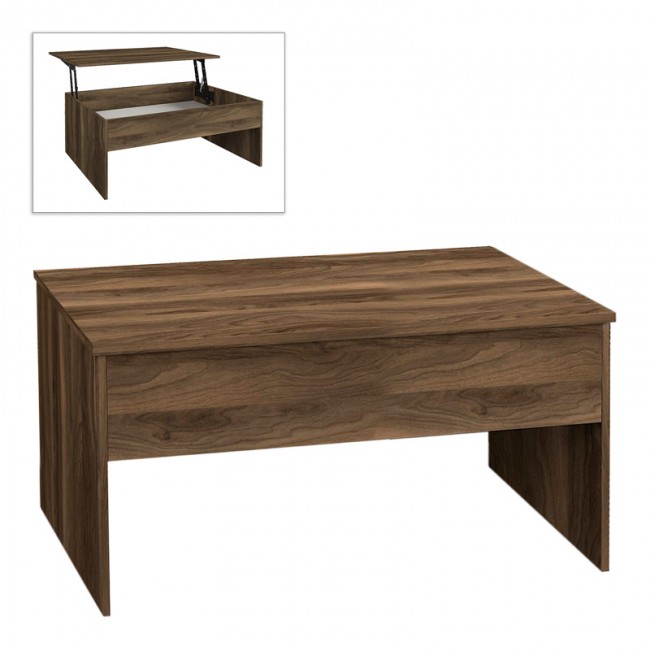 Devon Megapap coffee table with melamine polymorphic in walnut color 110x60x44,8cm.