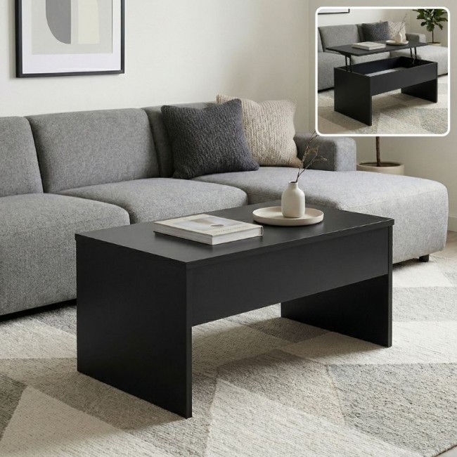 Devon Megapap coffee table with melamine polymorphic in black color 110x60x44,8cm.