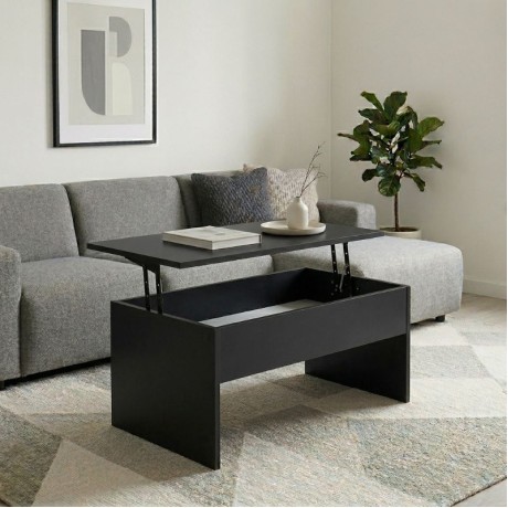 Devon Megapap coffee table with melamine polymorphic in black color 110x60x44,8cm.