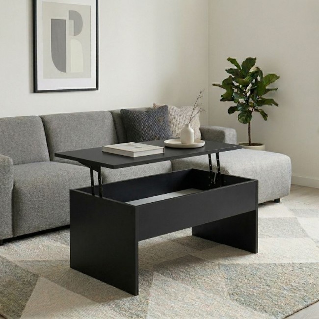 Devon Megapap coffee table with melamine polymorphic in black color 110x60x44,8cm.