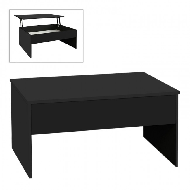 Devon Megapap coffee table with melamine polymorphic in black color 110x60x44,8cm.