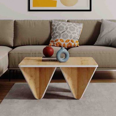 Diamond Megapap melamine coffee table in oak color 80x80x38cm.