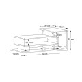 Flynn Megapap melamine coffee table in white - walnut color 90x50x35cm.