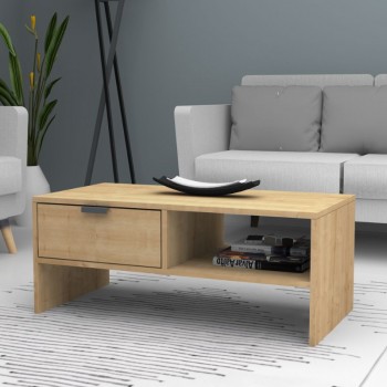 Galaxy Megapap melamine coffee table in oak color 100x50x42cm.