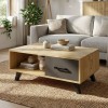 Gilbert Megapap melamine coffee table in sapphire oak - anthracite color 90x45x35cm.