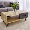 Gilbert Megapap melamine coffee table in sapphire oak - anthracite color 90x45x35cm.