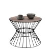 Girene Megapap metal - MDF coffee table in black - walnut Ø55x42cm.