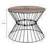Girene Megapap metal - MDF coffee table in black - walnut Ø55x42cm.