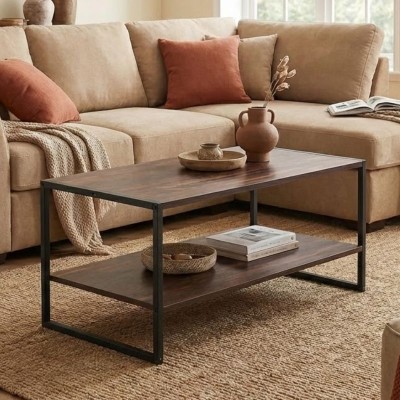 Τραπεζάκι σαλονιού Giza Megapap χρώμα rustic καρυδί 90,2x50,3x50,4εκ.