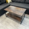 Τραπεζάκι σαλονιού Giza Megapap χρώμα rustic καρυδί 90,2x50,3x50,4εκ.