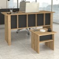 Nika Megapap melamine coffee - office table in sepet oak - anthracite color 45x45x40cm.