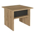 Nika Megapap melamine coffee - office table in sepet oak - anthracite color 45x45x40cm.