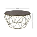 GRID Coffee Table D.87cm Metal Gold Paint/Glass