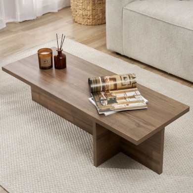 Harbor Megapap melamine coffee table in walnut color 120x45x30cm.