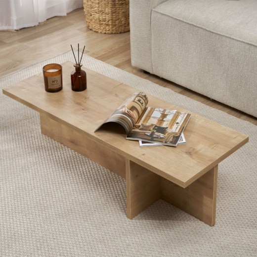 Τραπεζάκι σαλονιού Harbor Megapap χρώμα sapphire oak 120x45x30εκ.