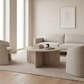 Hillary Megapap melamine coffee table in travertine color Ø80x38cm.