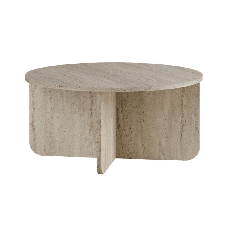 Hillary Megapap melamine coffee table in travertine color Ø80x38cm.
