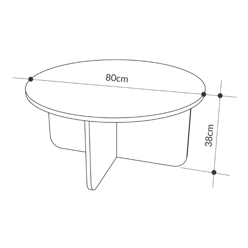 Hillary Megapap melamine coffee table in travertine color Ø80x38cm.