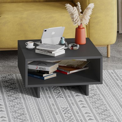 Hola Megapap melamine coffee table in anthracite color 60x60x32cm.