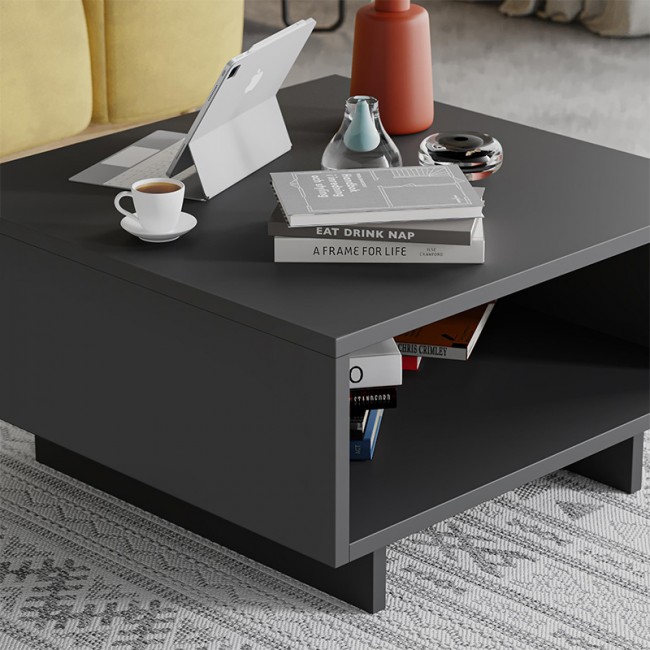 Τραπεζάκι σαλονιού Hola Megapap χρώμα ανθρακί 60x60x32εκ. Τραπεζάκι σαλονιού Hola Megapap χρώμα ανθρακί 60x60x32εκ.