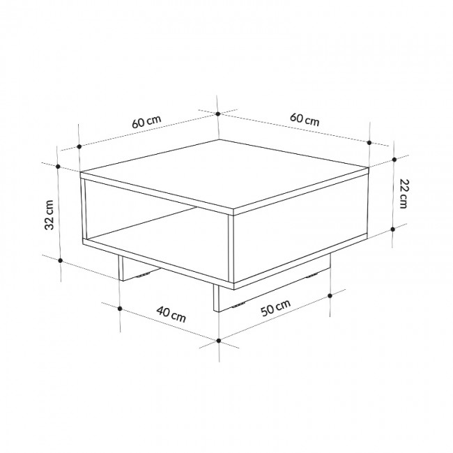 Τραπεζάκι σαλονιού Hola Megapap χρώμα ανθρακί 60x60x32εκ. Τραπεζάκι σαλονιού Hola Megapap χρώμα ανθρακί 60x60x32εκ.