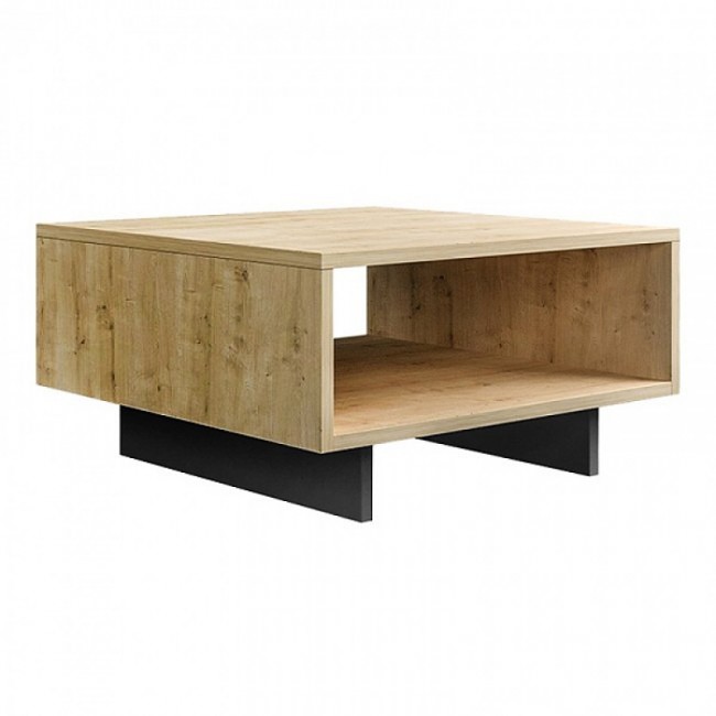 Τραπεζάκι σαλονιού Hola Megapap χρώμα φυσικό οξιάς - ανθρακί 60x60x32εκ.