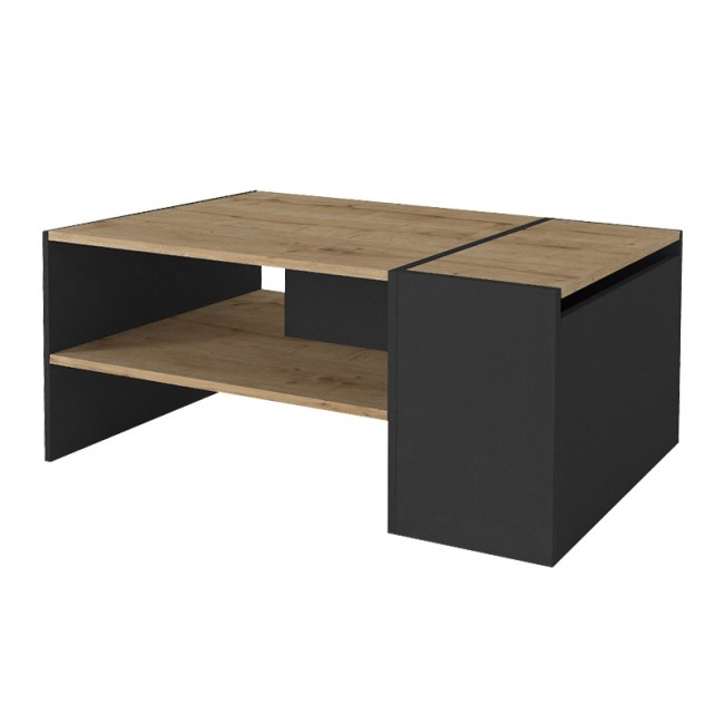 Τραπεζάκι σαλονιού Izia Megapap χρώμα sapphire oak - ανθρακί 110x60x45εκ.
