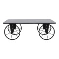Jemmy Megapap Mdf/metallic coffee table in black marble effect color 90x55x33cm.