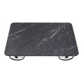 Jemmy Megapap Mdf/metallic coffee table in black marble effect color 90x55x33cm.
