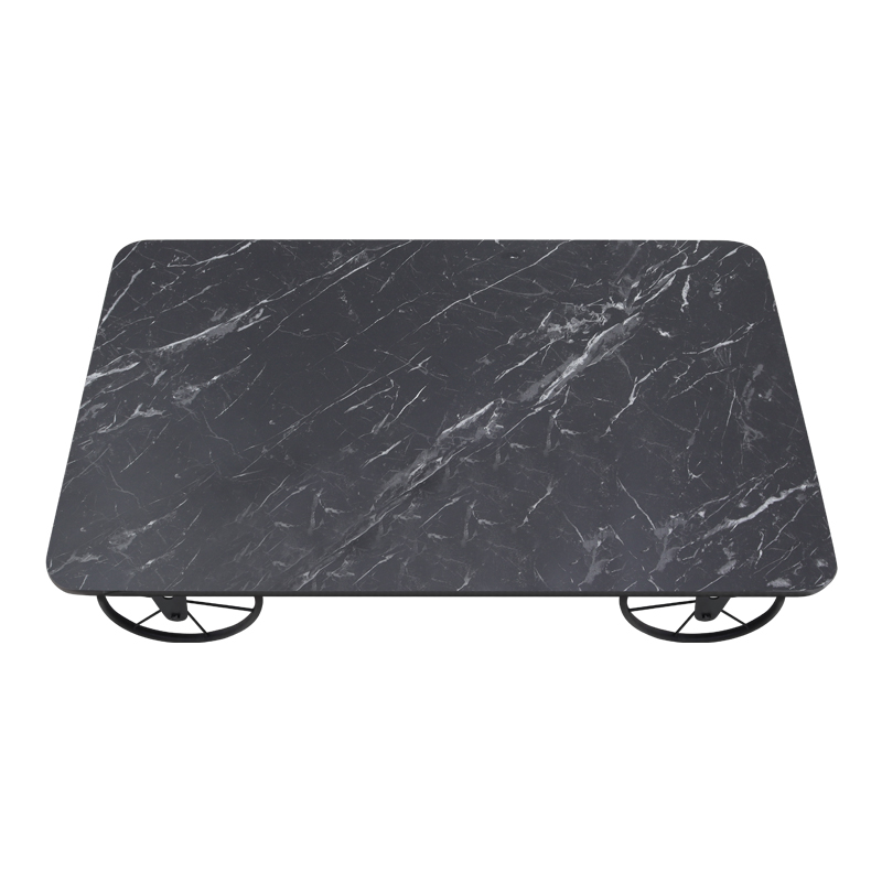 Jemmy Megapap Mdf/metallic coffee table in black marble effect color 90x55x33cm.